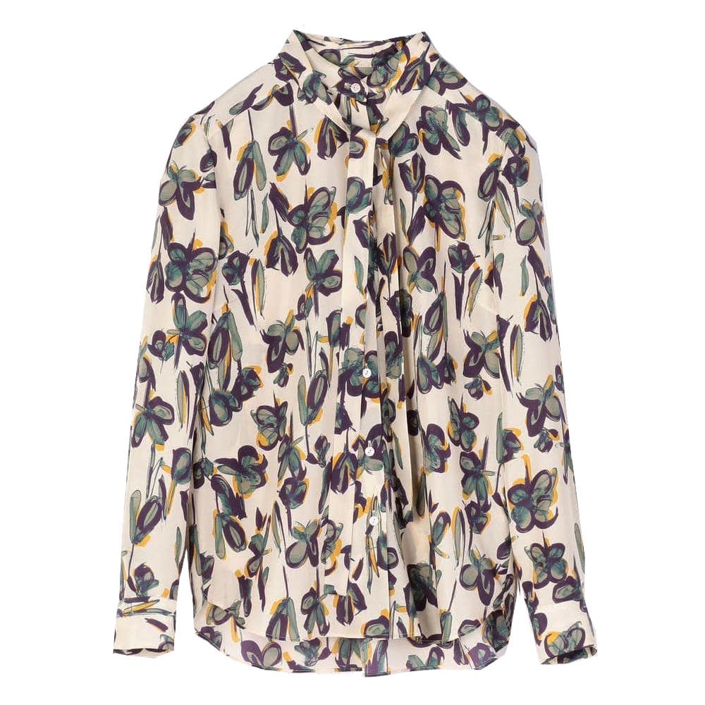 TOMORROWLAND collection：シルククローバープリントボウタイブラウス